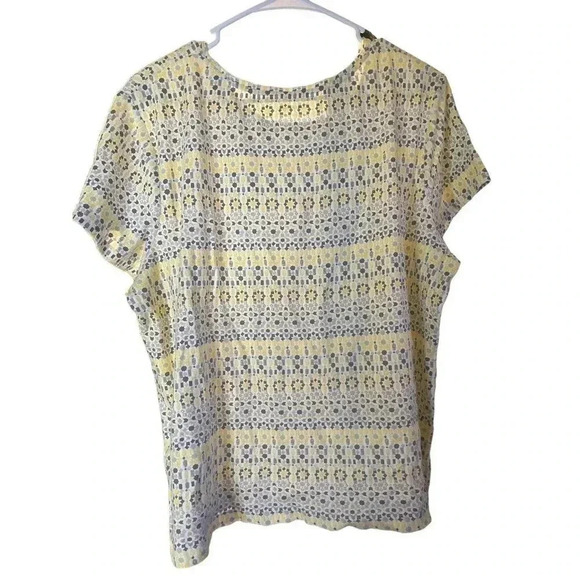 CROFT AND BARROW CLASSIC TEE SIZE XXL PALE YELLOW AND BROWN - Picture 2 of 2